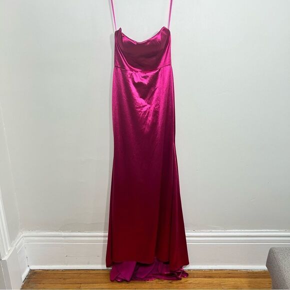 IEENA FOR MAC DUGGAL Pink Strapless Gown - Size 4 - Picture 1 of 12